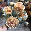 Comércio exterior casamento flor artificial atacado 12 garfo francês grande peônia outono peônia estrada estrada chumbo decoração macia casa flor falsa