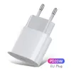 Carregador Padrão UE 20W para Celulares Apple iPhone PD 20W Carregamento Rápido Adaptador Padrão UE