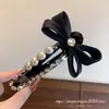 Novo Presilha Preguiçosa Preta com Laço, Diamantes Cintilantes e Pérolas, Acessório de Cabelo Meio Preso para Penteados Updo de Princesa para Mulheres