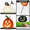 Nuevas decoraciones metálicas de suelo con cara de fantasma y calabaza de Halloween transfronterizas, accesorios de decoración exterior para parques de atracciones, adornos para centros comerciales