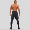 Mallas Deportivas Falsas de Dos Piezas Transfronterizas para Hombre, Pantalones de Fitness Elásticos de Secado Rápido de Otoño, Pantalones de Entrenamiento para Baloncesto y Correr, Amazon