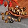 Plata 925 Chapada en Oro Cuentas Barril de Madera de Águila Natural Cuentas Espaciadoras Parche Cuentas Sueltas Accesorios para Joyería Hecha a Mano DIY Pulsera Accesorios de Juego Cultural