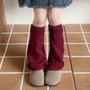 Calcetines de pierna ancha estilo Xi Mengyao para padres e hijos, Otoño e Invierno, de tubo largo, acampanados, de punto, blancos, para usar con botas de nieve, rodilleras