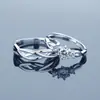 Anillos Modernos de Extremo Abierto para Hombres y Mujeres, Anillos de Boda con Diamantes Simulados, Suministro de Celebridades de Internet para Comercio Exterior, Anillos de Pareja, Anillos de Venta Directa de Fábrica