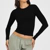 Roupas de Yoga Finas de Manga Comprida para Outono e Inverno Roupas de Corrida Fitness Camisetas Femininas para Usar por Baixo Tops Esportivos ao Ar Livre Camisetas Femininas de Manga Comprida