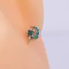 Pendientes de Estrella y Luna Color Verde Menta para Mujer, Pendientes de Zirconia de Lujo Ligero de Alta Gama para Hombre, Pendientes de Moda de Nicho para Otoño e Invierno, Venta al por Mayor desde Fabricante