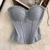 Corsé Estilo Chica Picante Estilo Americano Sujetador de Ballena Camisola para Mujer, Ceñidor de Cintura, Sexy, Impresionante, Hermoso Top Tubo