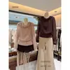 COMO OFICIAL Blusa retro de lunares estilo coreano, versátil, ajustada a la cintura, de manga larga con cintas, ropa de otoño para mujer 28936