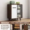 Aparador Pequeño de Apartamento Nórdico de Madera Maciza Gabinete de Té Mesa de Café Gabinete de Almacenamiento Estilo Chino Nuevo Gabinete de Almacenamiento para Dormitorio