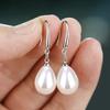 Aretes de Perlas de Imitación para Mujer de Venta Directa de Fábrica Cao Shi, Joyería de Diseño Moderno, Elegante y Simple, Aretes Diarios con Forma de Gota