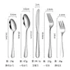 Acero Inoxidable 304 1010 Vajilla Cuchillo Occidental para Bistec, Tenedor, Cuchara, Cuchara Larga para Hielo, Hotel Hogar Cuchara para Postre Café