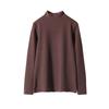 Camiseta Básica de Terciopelo Negro Imitación Cachemira para Mujer Otoño e Invierno Cuello Medio Tortuga Espesada Manga Larga Estilo Coreano Versátil Top Interior