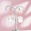 Brincos de Pétala de Rosa Moda Vintage Elegante Brincos de Flor Grande Pino de Prata 925 Coreano para Mulheres