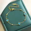 Pulseira de 7mm tamanho pequeno aço titânio feminino moda alta qualidade simples luxo leve trevo de quatro folhas e-commerce transfronteiriço joias atacado aço titânio