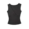 Top de tirantes ajustado sin mangas con cuello en V cruzado de moda para mujer, camisa básica versátil para principios de otoño que estiliza la cintura