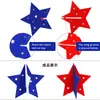 Decoración Día de la Independencia Estrella Roja Blanca Azul de Cinco Puntas Día Nacional de EE. UU. Decoración para el Hogar Decoración de Escritorio Estrella Estéreo de Fieltro
