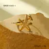 Venta Caliente de Verano Transfronteriza Anillo de Acero Inoxidable Estilo Marino Concha Estrella de Mar Anillo Abierto de Acero de Titanio Joyería Europea y Americana