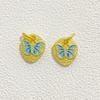 Accesorios de bricolaje dorados de alta retención de color, mariposa azul quemada con incrustaciones de circonio, estrella de cinco puntas, colgante pequeño fructífero, accesorios de pulsera de hilo