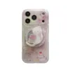 Funda Magnética con Soporte de Gato Fresa Degradado para iPhone 18 Pro Max, apta para 17 Pro, doble capa 16 Pro