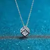 Pingente Cubo do Amor Banhado a Platina Prata 999 Colar Quadrado Joias de Prata Moda Pingente de Prata Pura