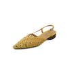 Luz de Nicho Lujo Verano 2025 Exquisitos Zapatos de Mujer Tejidos a Mano Moda Retro Versátiles Transpirables Sandalias y Pantuflas para Usar al Aire Libre
