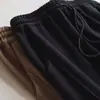 Falda Larga de Tela de Punto Original Marca M con Forro Polar de Sarga, Cintura Elástica Engrosada con Cordón, Corte Limpio y Relajado, Abertura Trasera