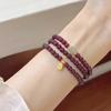 Pulsera Granate Natural Rojo Vino para Mujer Pulsera de Cuentas de Transferencia de Jade Hetian Cristal Avanzado Pulsera Marca Fu Venta al por Mayor