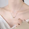 Collar de Plata Esterlina 925 Fresco y Lindo Estilo Coreano Pez Burbuja Dorado Cadena Clavícula Diseño Simple de Nicho Xl0054