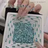 Tendência Nova Arte de Unhas Azul Lago Pequenos Brancos Mini Gotas de Água Formato Pedras de Unha Acessórios de Fundo Plano Decorações