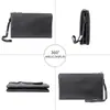 Bolso de Mano de Cuero Suave para Hombre Bolso para Teléfono Móvil de Cuero Genuino Bolso de Piel de Oveja de Gran Capacidad Bolso de Muñeca de Negocios para Hombre Moderno