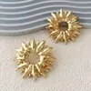 Brincos de Girassol Minimalistas Retrô de Indústria Pesada Transfronteiriços Europeus e Americanos Metal Exagerado Amazon Leve Luxo Temperamento Brincos Femininos