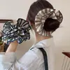Goma para el Pelo de Tela a Rayas Florales de Doble Capa Estilo Coreano para Recogido en la Parte Trasera de la Cabeza, Goma Grande para Cabello Grueso, Accesorio para el Cabello