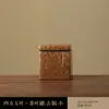 Cerámica Rugosa Sellada Lata Pequeña de Té Lata de Almacenamiento Retro Caja de Té Cuadrada para Almacenamiento Doméstico Almacén de Té Cerámico a Prueba de Humedad