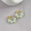 Pendientes de plata de ley S925 con cuatro calcedonias, pendientes retro en forma de U para mujer de otoño, nuevos pendientes de moda 2022, pendientes