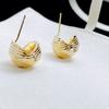 PendientesKana Mina de Metal con Patrón de Bolas de Viento Frío para Mujer, Pendientes de Plata de Ley S925, Diseño de Nicho Minimalista