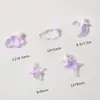 Hielo luminoso a través de cuatro adornos de manicura de nebulosa mans cielo estrellado morado brillante nubes estrellas usar material DIY