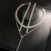 Collar de Borlas de Doble Capa Incrustado de Diamantes Transfronterizo Europeo y Americano, Personalizado, Moderno, Exquisito y Elegante Cadena para la Clavícula con un Toque de Lujo Ligero y de Alta Gama