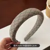 Diadema retro de cuadros estilo coreano con corona alta para mujer, versátil y elegante, hace que la cara se vea más pequeña, con un toque de alta gama, pinza para el pelo, accesorio para el pelo