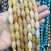 Piedra natural con cuentas ágata turquesa Ojo de Tigre malaquita cuentas sueltas en forma de arroz accesorios de joyería diy cuentas al por mayor