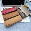 Estuche para Gafas Anti-Presión Miopía de Comercio Exterior al por Mayor con Diseño de Grano de Madera para Hombres y Mujeres Estudiantes, Caja de Hierro Portátil Innovadora, Stock Limitado