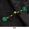 Botones de Hebilla Pan de Qipao Nuevo Estilo Chino Tejido a Mano Alambre Envuelto Perla Dorada Quemador de Incienso Botón de Tela de Una Palabra Hebilla Decorativa Retro Hanfu