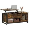Mesa de Café Multifuncional Duradera de Madera para Sala de Estar, Mesa de Café Pequeña Elevable para el Hogar, Mesa de Café Simple con Almacenamiento