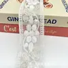 6cm de Ancho Nuevo Estilo Étnico Accesorios para Ropa Encaje Código de Barras Perla Blanca Bordado con Cuentas Decoración de Vestido de Novia