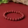 Pulsera Pixiu de Alto Contenido de Cinabrio con Perlas Redondas de Cinabrio y Pulsera Pixiu Doble con Mantra de Seis Caracteres Pulsera de Perlas Cilíndricas