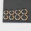 Brincos de aço titânio estilo europeu e americano 4mm5mm de espessura brincos de ouro masculinos e femininos exagerados brincos de aço inoxidável dourado redondo