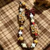 Estampado de Leopardo Cuadrado Gatito Funda para Teléfono Correa Soporte para Tarjetas Cámara CCD Colgante Pulsera de Cuentas DIY