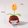Muñeco de papa positivo de lana tejido a mano terminado, adornos de maceta tejidos, flores artificiales de energía positiva tejidas al crochet y plantas verdes