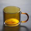 Vaso de vidrio de doble capa colorido para desayuno, café, leche fresca, pequeño, con asa, vaso para jugo, vaso de 250 ml