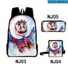 Conjunto de Três Peças de Bolsa Estampada Colorida Mario Mario de Cano de Água Transfronteiriça Tecido Oxford Bolsa de Estudante Masculina e Feminina