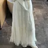 Saia casual de malha estilo coreano, novo design primavera-verão 2026, saia midi de cintura alta em A para mulheres, ins